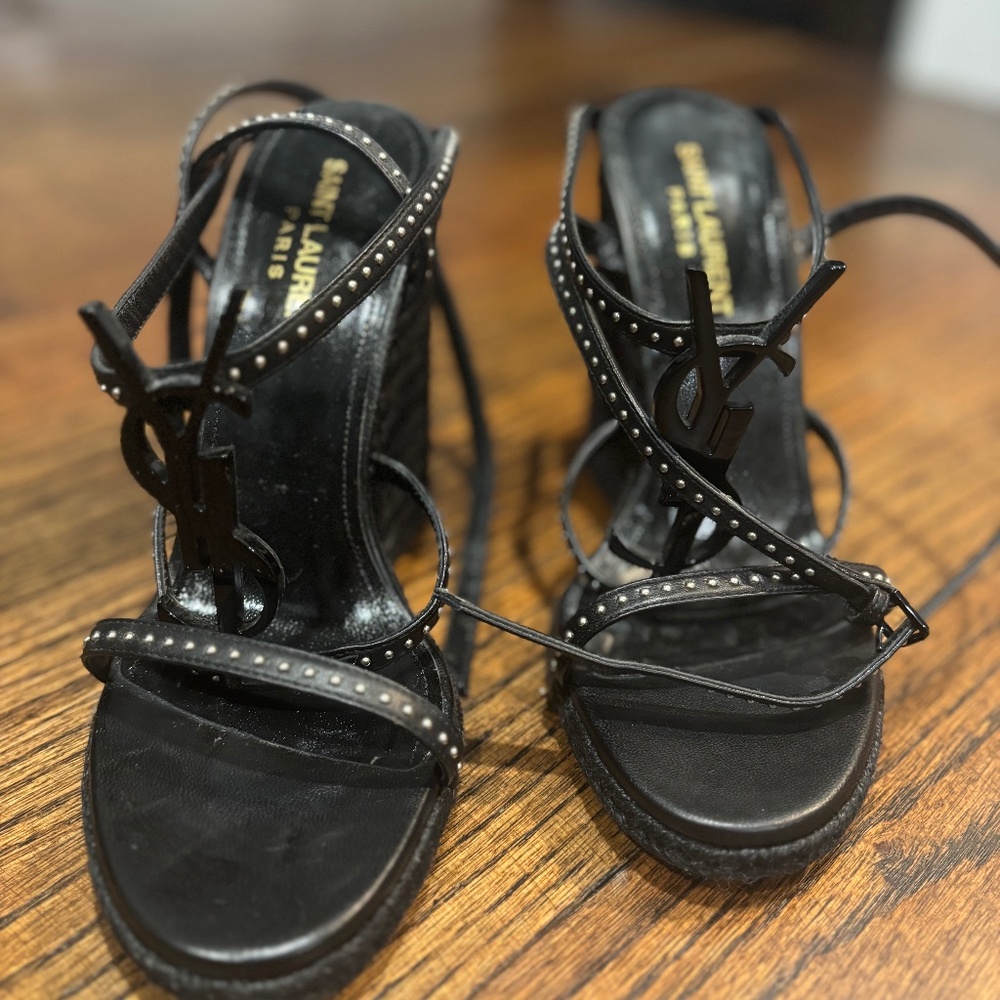 YSL Wedge Heels -Size 6- Black
